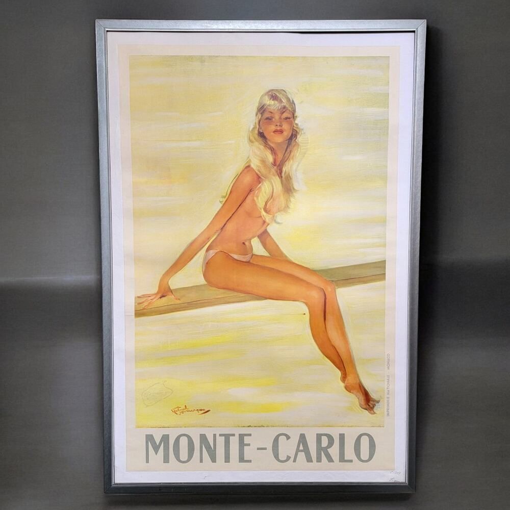 Rare Monte Carlo Vintage Poster by Domergue – A Timeless Icon of Luxury